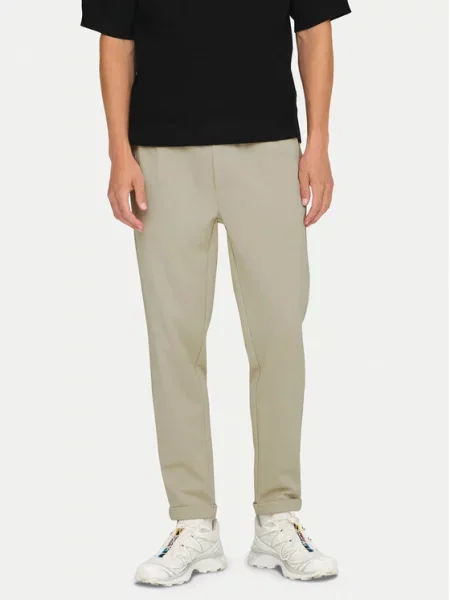 Only & Sons Штани з тканини Linus Tapered Fit бежевий