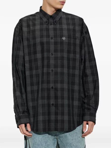 Καρό πουκάμισο Vetements μαύρο