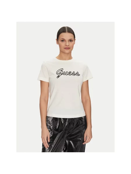 Guess Marškinėliai Écru Slim Fit