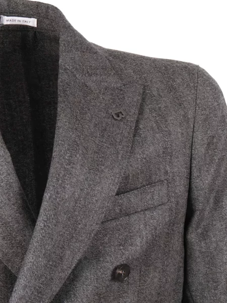 Sacou Brera cu model herringbone gri