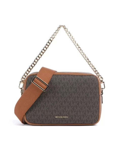 Torebka crossbody Michael Michael Kors z logo brązowa