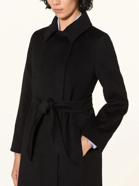 Max Mara Studio Vlněný Kabát Bcollag černá