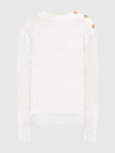 Джемпер з вовни та мохеру Balmain білий
