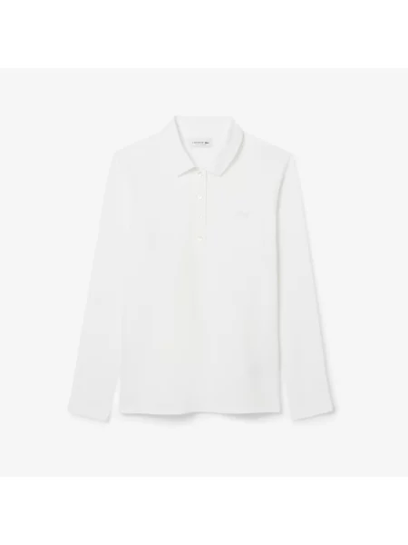 Lacoste Koszulka Polo Slim Fit Z Elastycznego Piqué biała