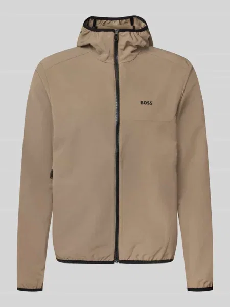Kurtka treningowa o kroju regular fit z kapturem model LW_COMMUTERPRO' Boss Green