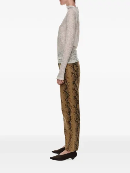 Pantaloni Bimba Y Lola cu model piele de șarpe maro