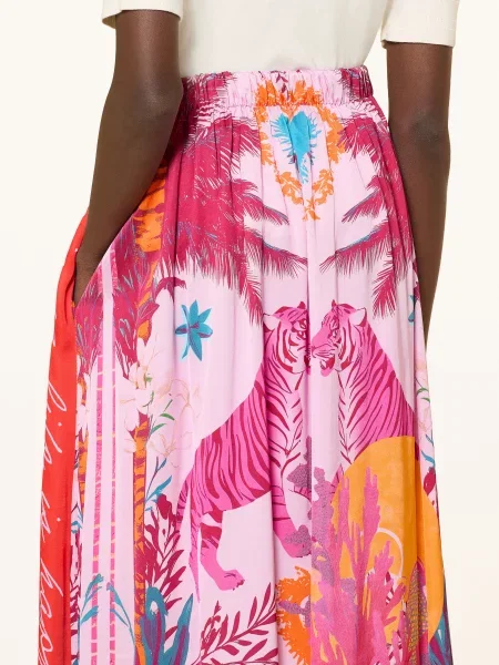 Miss Goodlife Satynowa Spódnica Tiger Heart pink różowa