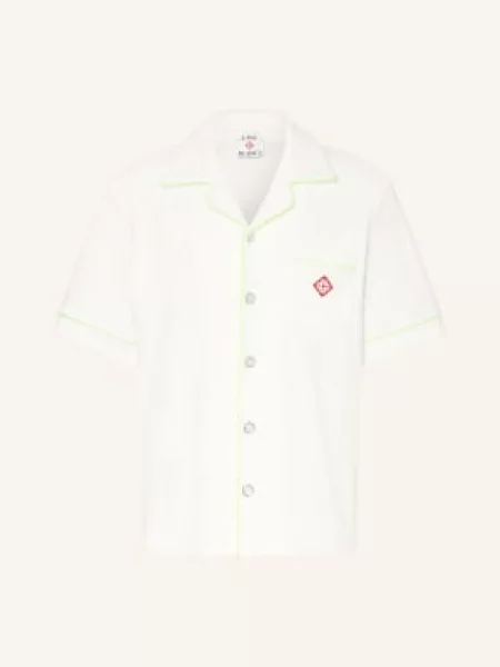 Casablanca Koszulka Wypoczynkowa Comfort Fit Z Frotte weiss biała