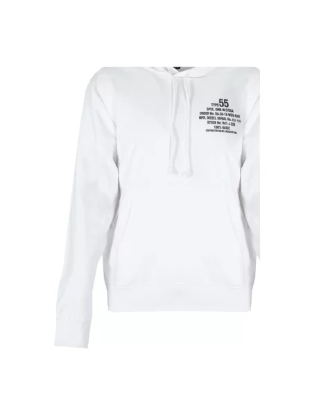 Bluza z kapturem Diesel z kapturem biała