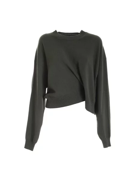 Sweter Kenzo wełniany asymetryczny zielony