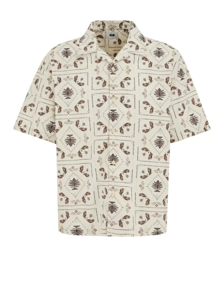 WE Fashion Košile režná / tmavě hnědá / světle šedá