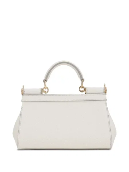 Geanta de piele Dolce & Gabbana Sicily din piele alb
