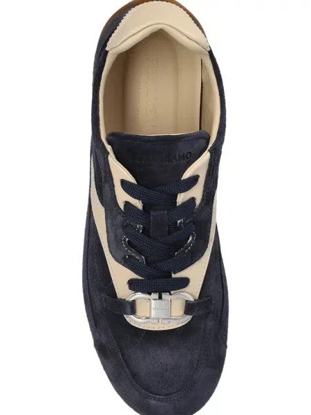 Sneakerși Ferragamo din piele de căprioară albastru