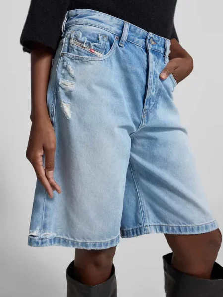Szorty jeansowe o kroju relaxed fit z bawełny Diesel