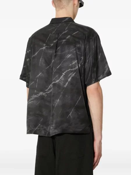 Cămașă Stampd cu imagine scurtă negru