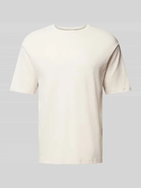 T-shirt o luźnym kroju z okrągłym dekoltem model ‘BOTANIC FLOWER’ Selected Homme