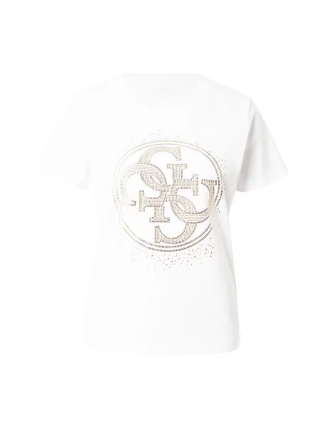 GUESS Tricou auriu alb