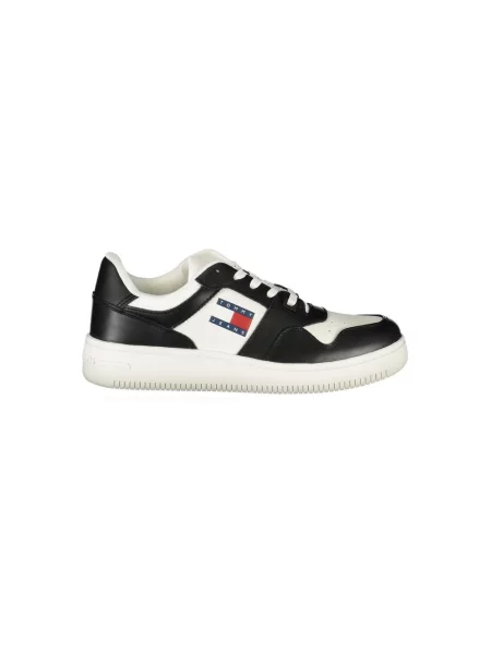Lniane sneakersy Tommy Jeans retro do koszykówki czarne