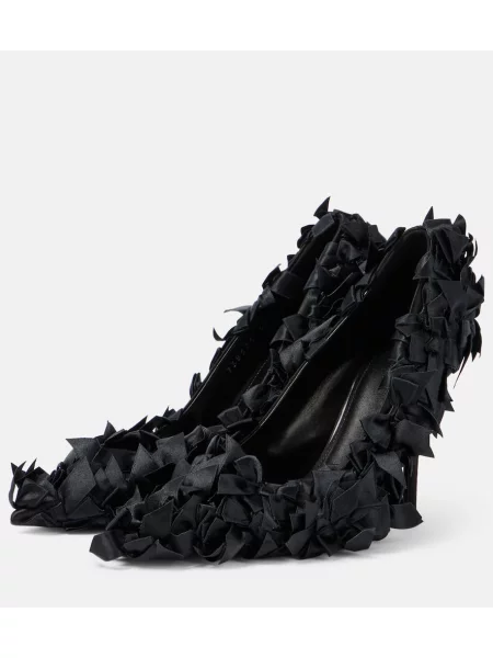 Pantofi cu toc Balenciaga din satin negru
