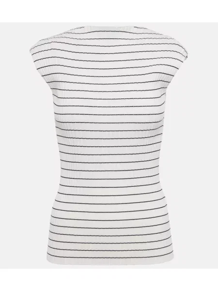 Top Sportmax cu dungi alb