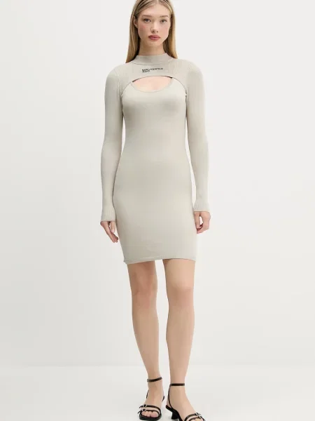 Karl Lagerfeld Jeans sukienka mini dopasowana beżowy