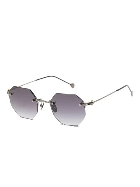 Ochelari de soare Yohji Yamamoto cu imprimeu geometric negru
