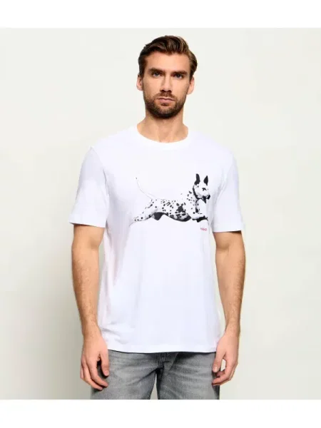 HUGO Tricou Dirunn alb