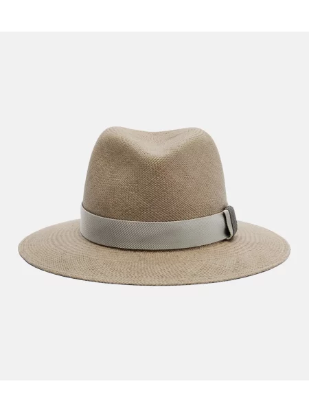 Slama klobuk Brunello Cucinelli zelena