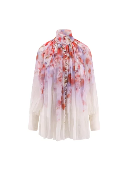 Wielobarwność top Zimmermann w kwiatki elegancki biały