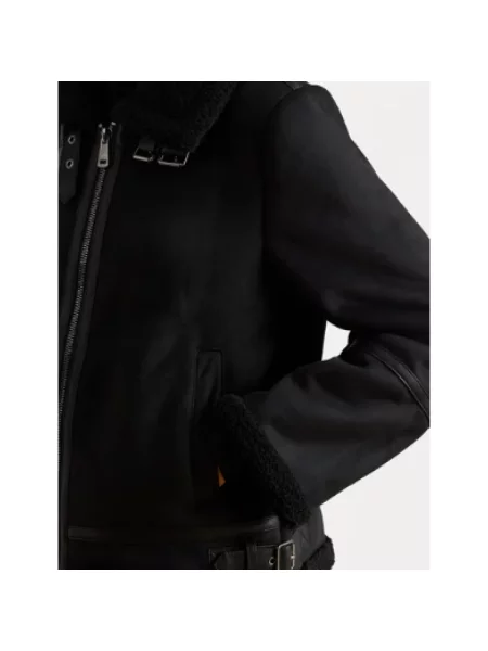 Kurtka Polo Ralph Lauren z owczej skóry czarna
