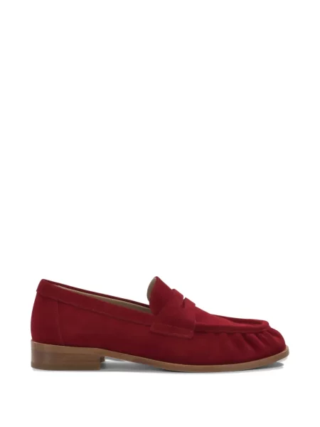 Pantofi loafer Strategia Shoes din piele de căprioară roșu