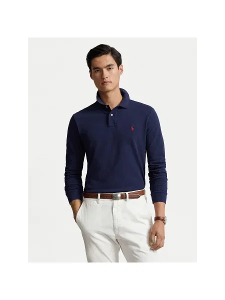 Hálós póló Polo Ralph Lauren sötétkék
