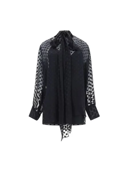 Satynowa koszula Givenchy w grochy czarna