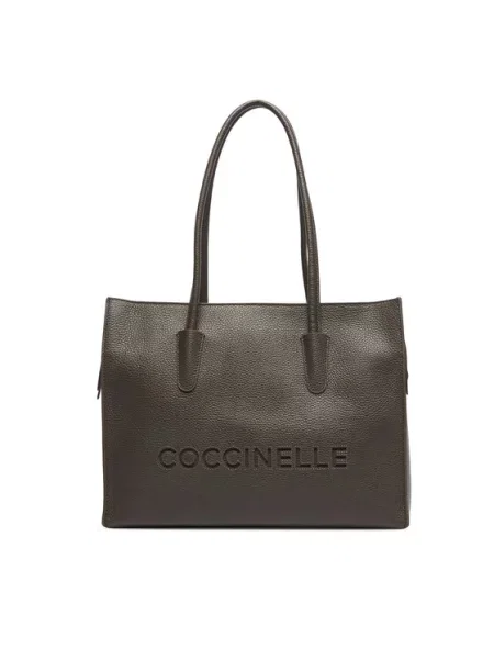 Coccinelle torebka shopper skórzana brązowa