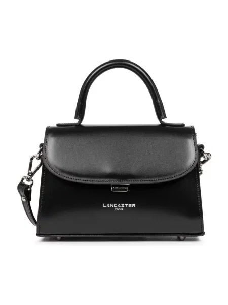Torebka Lancaster skórzana z klapami czarna