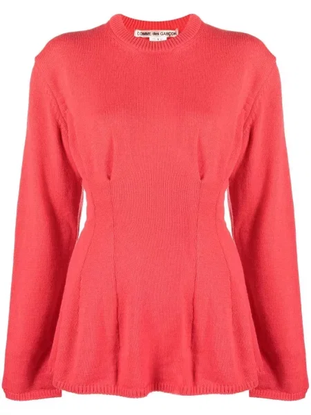 Cu peplum pulover Comme Des Garçons cu decolteu în U roșu