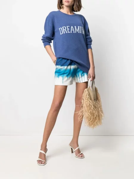 Шорти Alberta Ferretti с tie-dye ефект синьо