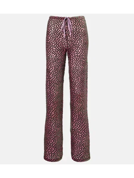 Spodnie Dries Van Noten w grochy różowe