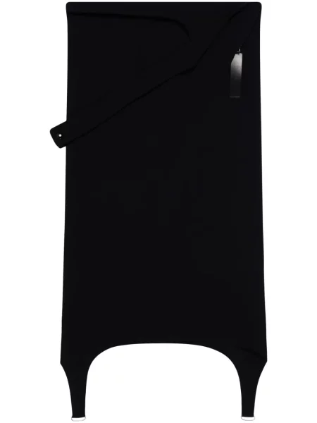 Fustă midi Courreges din crep până la genunchi negru