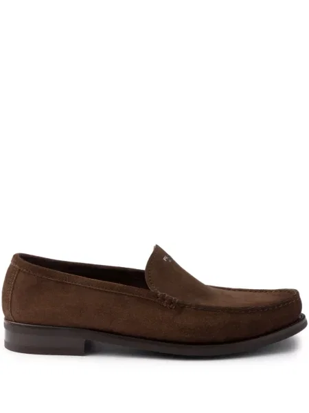 Pantofi loafer Prada din piele de căprioară maro