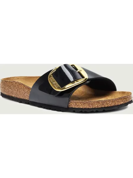 Birkenstock Bőr papucs Madrid | narrow fit fekete