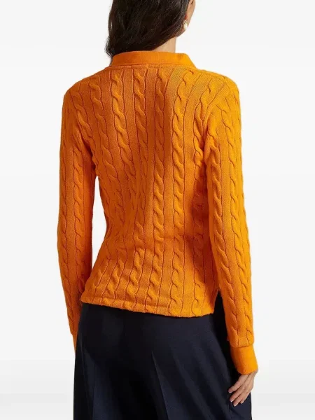 Gulerat tricou polo Polo Ralph Lauren cu decolteu în V fără mâneci maro