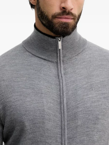 Pulover Karl Lagerfeld cu broderie gri