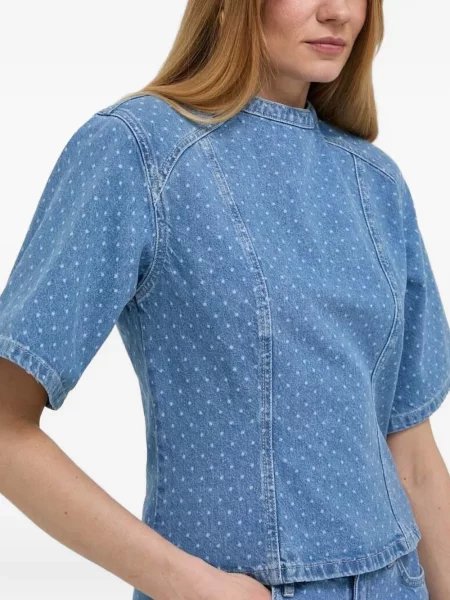 Top Custommade cu buline albastru
