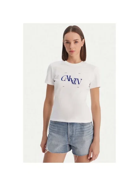 Denim ruha Calvin Klein Jeans fehér