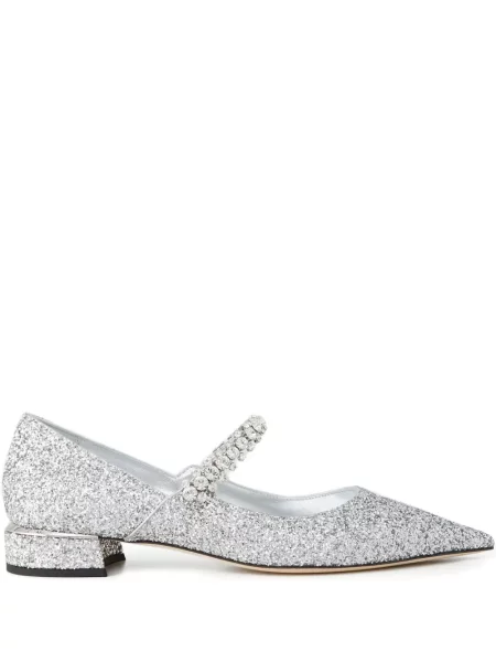 Pantofi cu toc Jimmy Choo de cristal argintiu