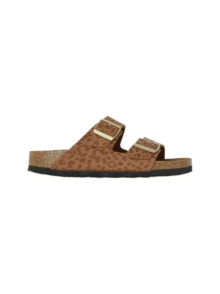 Pantofi Birkenstock cu toc plat maro