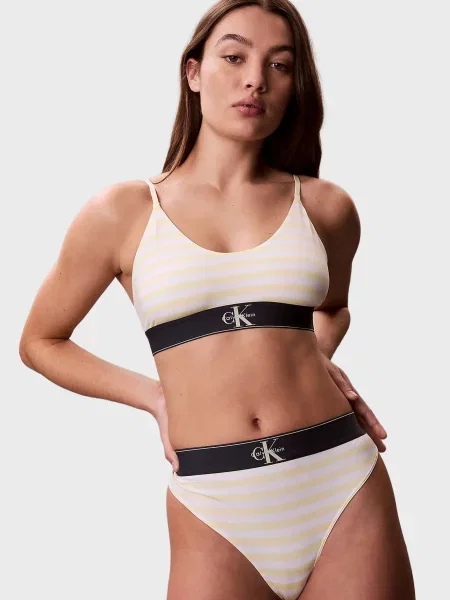Трусы Calvin Klein в полоску желтые