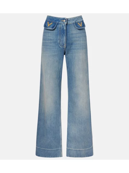 Дънки straight leg Valentino синьо