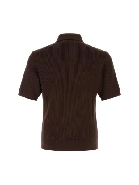 Dzianinowa koszulka polo Dolce&gabbana brązowa